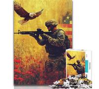 American Warriors 1000 Pieces Jigsaw Puzzle For Adults Teens,Help The Brain Exercise Addictive Toys to Cultivate Patience Unique Challenge Game (75x50cm)