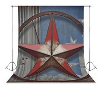 American Wastern Texas Star Backdrop Background for Photography High Density Polyester Fabric Background Banner Seamless Photo Booth Prop Backdrop 56"x79" for Birthday Party Decor Photoshoot Banner Pr