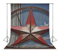 American Wastern Texas Star Backdrop Background for Photography High Density Polyester Fabric Background Banner Seamless Photo Booth Prop Backdrop 56"x98" for Birthday Party Decor Photoshoot Banner Pr