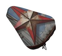 American Wastern Texas Star Bike Seat Cover for Men Women Water Repellent Exercise Bike Seat Cushion Adjustable Bicycle Seat for Outdoor Biking