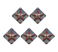 American Wastern Texas Star Car Air Freshener Hanging Incense Chips 5 Pack Automotive Scented Hanging Sheets for Car Home Auto Interior Decor Rhombus,black-style