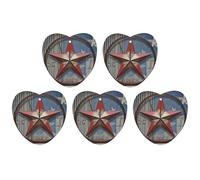 American Wastern Texas Star Car Air Freshener Hanging Incense Chips 5 Pack Automotive Scented Hanging Sheets for Car Home Auto Interior Decor Love Form,white-style