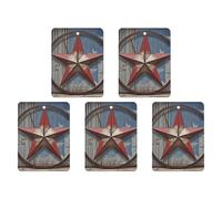 American Wastern Texas Star Car Air Freshener Hanging Incense Chips 5 Pack Automotive Scented Hanging Sheets for Car Home Auto Interior Decor Square,gray-style