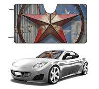 American Wastern Texas Star Car Windshield Sun Shade Keep Car Interior Cool 55"x30" Folding Front Window Sun Shade, Heat Shield for SUV, Truck, Blocks UV