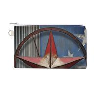 American Wastern Texas Star Coin Purses with Zipper, Personalized Zero Wallet for Shopping, Small Makeup Pouches Bag for Travel, Card Organizer Case, Portable Canvas Change Purses