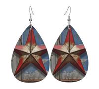 American Wastern Texas Star Earrings for Women Teardrop Dangle Earrings Boho Lightweight Unique Leather Earrings Fashion Pendant for Birthday Gift Fashion Jewelry