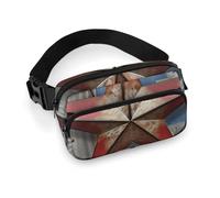 American Wastern Texas Star Fanny Pack for Women, Personalized Waist Bag with Multi-Pockets for Men, Belt Bag for Travel, Crossbody Bags with Zipper, Adjustable Bum Bags for Running