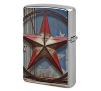 American Wastern Texas Star Lighter Case Metal Protective Cover with Double-Sided Art Design, Cool Lighters Pouch Shockproof Lighter Cover for Men Women Gifts, Lighters Not Included