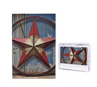 American Wastern Texas Star Puzzle for Adults 1000 Pieces, Wooden Jigsaw Puzzle from Photos, Challenging Puzzles Perfect for Game Nights, Home Decoration Puzzles Gift for Holiday Birthday