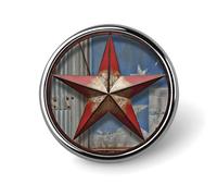 American Wastern Texas Star Round Badge Cute Enamel Lapel Pin Brooches Button Pin Personalized Clothing Decoration Unisex Badge Holder Hats Bags Shirts Decor