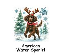 American Water Spaniel Christmas Notebook