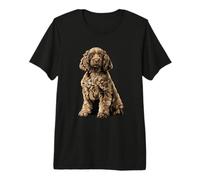 American Water Spaniel Dog Illustration Premium T-Shirt