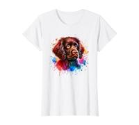 American Water Spaniel Dog Sporting Group Artwork Value Graphic T-Shirt, Women, White, M