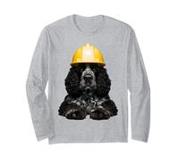 American Water Spaniel Dog Yellow Hard Hat Helmet Worker Dad Long Sleeve T-Shirt