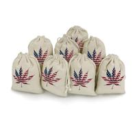 American Weed Leaf Flag 8 Pcs Drawstring Pouches Cute Jewelry Pouches Sachet Bag Gifts Bags for Party Home Supplies