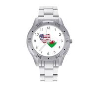 American Welsh Flag Quartz Watch Alloy Watch Dress Decorative for Business Men Women with Design Pattern Print
