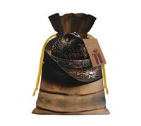 American West Rodeo Hat Print Drawstring Pouch For Gifts,Reusable Adorable Gift Bags,Perfect For Jewelry And More