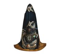 American West Rodeo Hat Print Halloween Costume,Medieval Cape With Comfortable Hood,For Cosplay,Parties And More