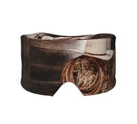 American West Rodeo Hat Print Sleep Eye and Ear Muffs Mask - Soft & Breathable, Ideal for Travel, Meditation, and Nighttime Use