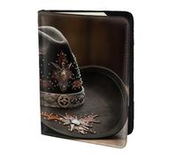 American West Rodeo Hat Print Stylish Men Women 5.5 Inch Passport Travel Document Wallet For Secure Storag, Black, One Size