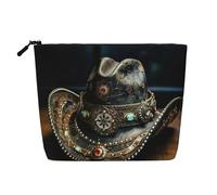 American West Rodeo Hat Print Toiletry Bag Cosmetic Bag Large Capacity Travel Makeup Bag for Women for Daily Use Travel