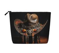 American West Rodeo Hat Print Toiletry Bag Cosmetic Bag Large Capacity Travel Makeup Bag for Women for Daily Use Travel