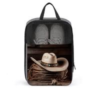 American West Rodeo Hat Shoe Bag Travel Shoe Organizer Water-Resistant Shoe Pouch with Zipper Sneaker Dust Bag, gray, One Size, Modern