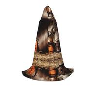 (American West Rodeo) Print Hooded Cape For Teenagers Costume Party, Halloween Hooded Cape Soft and Elastic,S