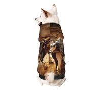 American West Rodeo Printed Dog Hoodie Soft Dog Sweatshirt Cute Cat Dog Clothes for Small Dogs Kitten Puppy, L