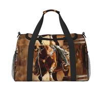 American West Rodeo Printed Travel Duffle Bag for Men Women Weekender Travel Organizer Bag for Sport, Outdoors, Gym & Fishing