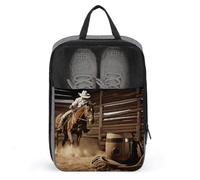 American West Rodeo Shoe Bag Travel Shoe Organizer Water-Resistant Shoe Pouch with Zipper Sneaker Dust Bag, gray, One Size, Modern