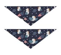 American White Bird seasonal dog bandanas Snap Button Scarf Handkerchief Cute Pet Accessories for Dogs Cats L