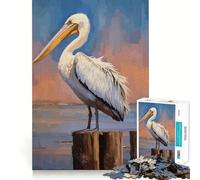 American White Pelican Adult Jigsaw1000 Pieces Memory Skill Fun Stable Fit No Shifting Parts Compact Fun for Family Game Time (50x75cm)