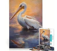 American White Pelican Jigsaw Puzzle 1000 Piece Focus Boost Fun Advanced Laser Cutting Tech Travel-friendly Brain Game Gift (38x26cm)