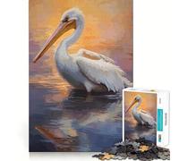 American White Pelican Jigsaw Puzzle1000 Pieces Thinking Skill Game Seamless Fit Precise Pieces Family Fun Night Activity (50x75cm)
