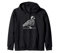 American Wigeon Line Art Birdwatcher Zip Hoodie