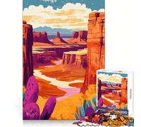 American Wild West Canyon Landscape Art Jigsaw Puzzles1000 Pieces Brain Exercise Leisurely Pursuit Precision Cut Unique Xmas Gift (38X52CM)