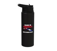 American with Cuban Parts | Love Cuba Flag Map Cuban Meme Stainless Steel Insulated Water Bottle