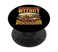 American Witout End Of Discussion Funny Philly Cheesesteak PopSockets Adhesive PopGrip