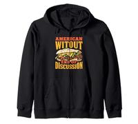 American Witout End Of Discussion Funny Philly Cheesesteak Zip Hoodie