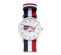 American Wrestling Flag Sport Watch for Men Women Nylon Strap Wrist Watch Analog Quartz Watch