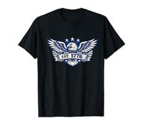 Americana Badge Crest Bold Slab Serif Eagle Design T-Shirt