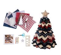 Americana Christmas Tree Quilt Kit, DIY Fabric Tree Christmas Kit Sewing