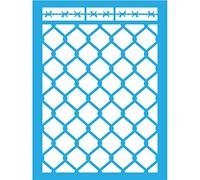 Americana Decor Fenced in Stencil, Blue, 15 x 21 x 0.3 cm