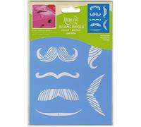 Americana Decor Moustaches Mixed Media Stencil, Blue, 15 x 21 x 0.3 cm