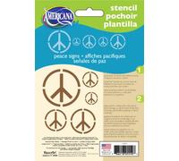 Americana Decor Peace Signs Stencil, Blue, 18 x 13 x 0.3 cm