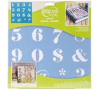Americana Decor Stencil x inch-Distressed Numbers, 12" by 12"