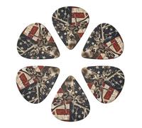 Americana Flag Deer Printed Guitar Picks Plectrum,Guitar accessories,6pcs 0.46mm