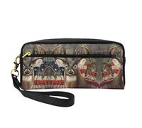 Americana Flag Deer Women Cosmetic Bag Travel with Two Pockets for Daily Beauty Essentials Accessories Organizer