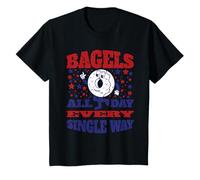 Americana New York Bagels Funny Breakfast Mascot 50s Vintage T-Shirt